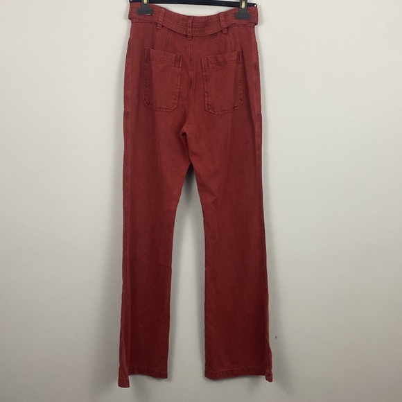Free People 💐 high waisted brick red slim flare jeans - Picture 9 of 14